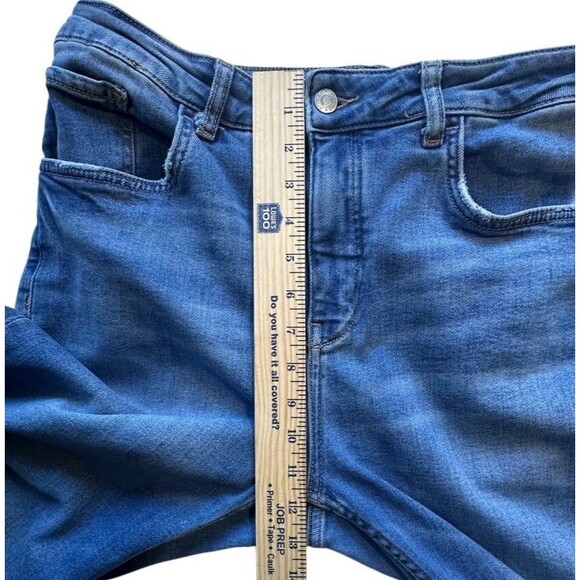 Pilcro High Rise Straight Leg Jeans Blue Denim Stretch Size 32 Anthropologie - Picture 9 of 13